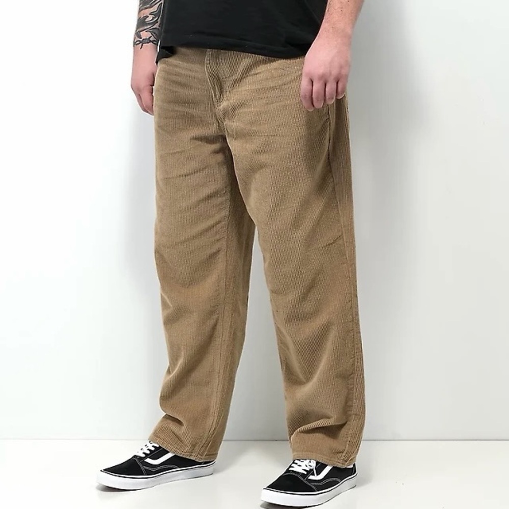 Empyre Relax Corduroy Khaki Loose Fit Streetwear Pants size 32 Men’s - Picture 2 of 7